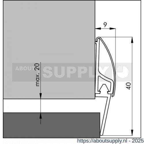 Ellen Tochtprofiel Dorpelprofiel Aluminium INOX 100 Cm 30200261