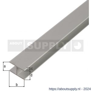 GAH Alberts H-profiel zelfklevend aluminium zilver 12,9x24x1,5 mm 1 m - S51501309 - afbeelding 1
