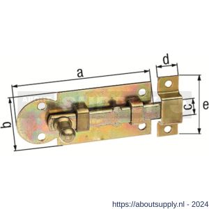 GAH Alberts schuif raamgrendel geel verzinkt recht met tegenstuk 100 mm - S51500624 - afbeelding 2