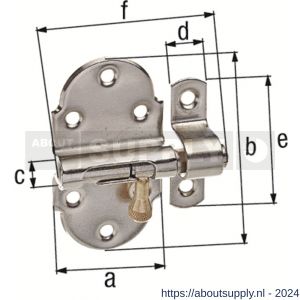 GAH Alberts profielgrendel met messing knop veer 40x75 mm - S51500554 - afbeelding 2