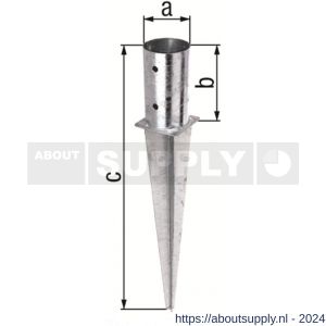 GAH Alberts inslag-paalvoet voor rondhout verzinkt 101x600 mm - S51500279 - afbeelding 2