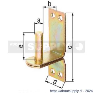GAH Alberts plaatduim stift op plaat DII geel verzinkt 10x90x30 mm - S51500353 - afbeelding 2