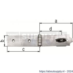 GAH Alberts kistoverval sluiting met beugel op plaat RVS 99x35x99 mm - S51500588 - afbeelding 2
