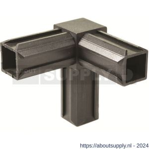 GAH Alberts XD-buisverbinder 90 graden 3-weg PVC zwart voor 20x20 mm - S51501482 - afbeelding 1