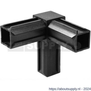 GAH Alberts XD-buisverbinder 90 graden 3-weg PVC zwart voor 20x20 mm - S51501482 - afbeelding 2