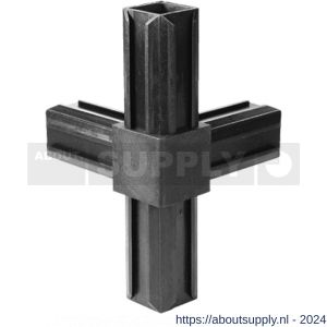 GAH Alberts XD-buisverbinder T-stuk haakse afloop zwart voor 30x30 mm - S51501492 - afbeelding 2