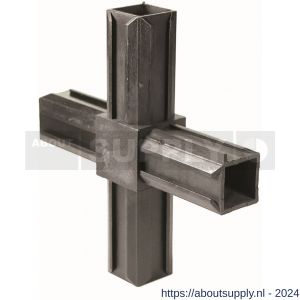 GAH Alberts XD-buisverbinder kruisstuk PVC zwart voor 20x20 mm - S51501486 - afbeelding 1