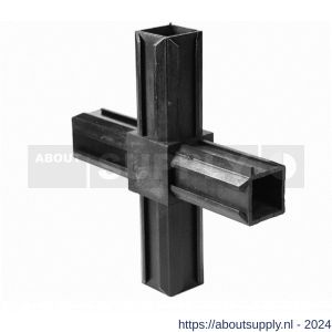 GAH Alberts XD-buisverbinder kruisstuk PVC zwart voor 20x20 mm - S51501486 - afbeelding 2