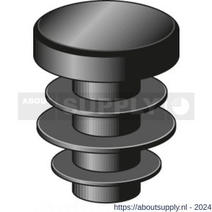 GAH Alberts stop ronde buis voor boorgat PVC zwart diameter 15 set 4 stuks - S51501474 - afbeelding 1