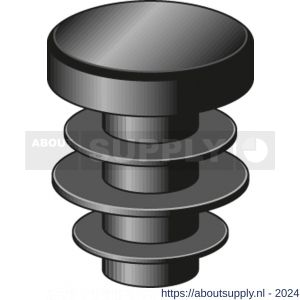 GAH Alberts stop ronde buis voor boorgat PVC zwart diameter 25 set 2 stuks - S51501476 - afbeelding 1