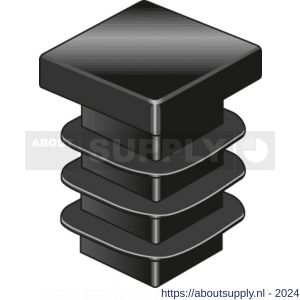 GAH Alberts stop vierkante buis voor boorgat PVC zwart 15x15 mm set 4 stuks - S51501477 - afbeelding 1