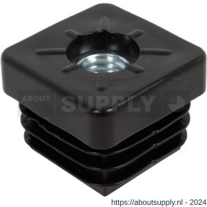 GAH Alberts schroefdraadstop PVC zwart 25x25 mm M8 set 4 stuks - S51501787 - afbeelding 1