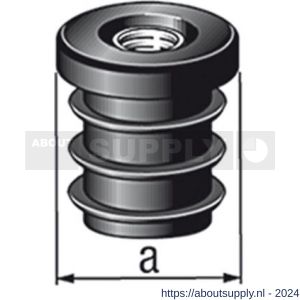 GAH Alberts schroefdraadstop PVC zwart diameter 25 mm M8 set 4 stuks - S51501789 - afbeelding 2