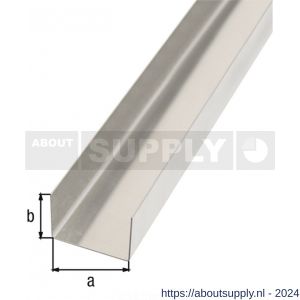 GAH Alberts gladde plaat gefaceteerd U aluminium blank 20x58x20 mm 2 m - S51501926 - afbeelding 1