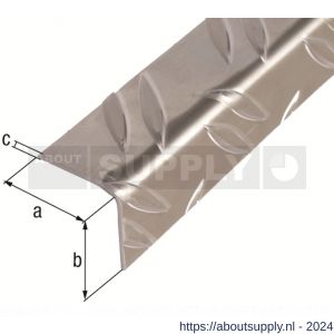 GAH Alberts hoekprofiel ribbel aluminium blank 41,2x41,2 mm 1 m - S51500734 - afbeelding 2