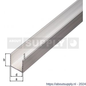 GAH Alberts U-profiel aluminium zilver 20x20x20x1,5 mm 2,6 m - S51501887 - afbeelding 1