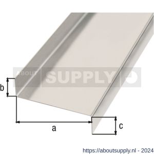 GAH Alberts gladde plaat gefaceteerd Z aluminium blank 18x63x18 mm 1 m - S51501647 - afbeelding 1