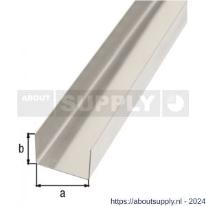 GAH Alberts gladde plaat gefaceteerd U aluminium blank 20x29x20 mm 1 m - S51501648 - afbeelding 1