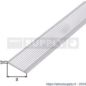 GAH Alberts platte stang platstaal geriffelt aluminium blank 40x3 mm 1 m - S51501603 - afbeelding 1