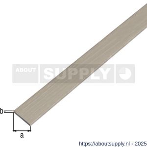 GAH Alberts platte stang zelfklevend aluminium RVS optiek donker 25x2 mm 1 m - S51500686 - afbeelding 2