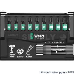 Wera Bit-Check 10 TX Impaktor 1 bit set 10 delig - S227401776 - afbeelding 2