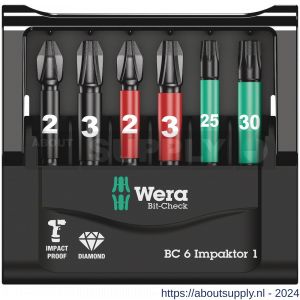 Wera Bit-Check 6 Impaktor 1 bit set 6 delig - S227401781 - afbeelding 2