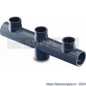 Bosta verdeelstuk PVC-U 63 mm x 50/63 mm x 63 mm lijmmof x lijmmof-spie x lijmmof grijs - S51060423 - afbeelding 1