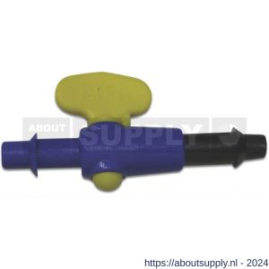 Bosta Mini plugkraan PP 5 mm slangtule 2 bar blauw/geel - S51051449 - afbeelding 1