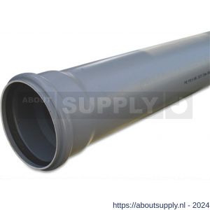 Bosta afvoerbuis PVC-U 200 mm x 4,9 mm SN4 manchet x glad grijs 5 m BENOR - S51051849 - afbeelding 1
