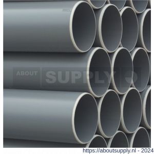 Bosta afvoerbuis PVC-U 110 mm x 3,2 mm SN4 glad grijs 5 m BENOR - S51051850 - afbeelding 1