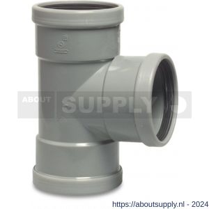 Bosta T-stuk 87 graden PVC-U 250 mm SN4 manchet grijs KOMO-BENOR - S51052019 - afbeelding 1