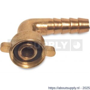 Mega Profec 2/3 bocht 90 graden messing 1/2 inch x 10 mm wartel binnendraad x slangtule type vlakdichtend - S51056920 - afbeelding 1