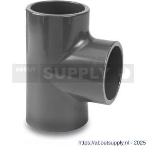 VDL T-stuk 90 graden PVC-U 10 mm lijmmof 16 bar grijs - S51059812 - afbeelding 1