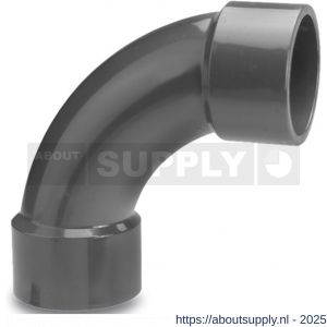 VDL bocht 90 graden PVC-U 20 mm lijmmof 16 bar grijs - S51060054 - afbeelding 1
