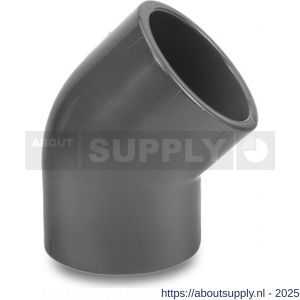 VDL knie 45 graden PVC-U 10 mm lijmmof 16 bar grijs - S51060059 - afbeelding 1