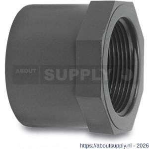 VDL verloopring PVC-U 16 mm x 1/4 inch lijm spie x binnendraad 16 bar grijs - S51059278 - afbeelding 1