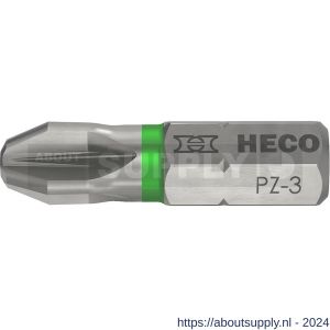 Heco schroefbit Pozi-Drive PZD 3 kleur ring groen in blister 10 stuks - S50803380 - afbeelding 1