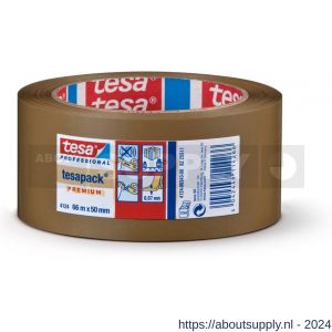 Tesa 4124 Tesapack 66 m x 50 mm bruin PVC verpakkingstape - S11650304 - afbeelding 1