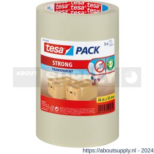 Tesa 57799 Tesapack Strong verpakkingstape transparant 66 m x 50 mm 3 rollen - S11650606 - afbeelding 1