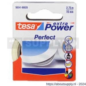 Tesa 56341 Extra Power Perfect textieltape wit 2,75 m x 19 mm - S11650442 - afbeelding 1