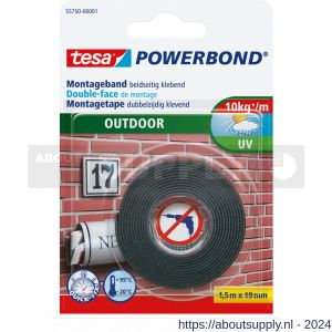 Tesa 55750 Powerbond Outdoor montagetape 1,5 m x 19 mm - S11650382 - afbeelding 3