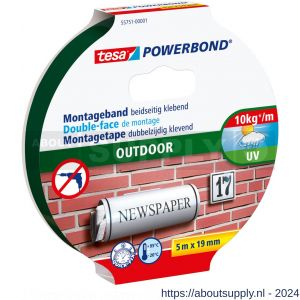 Tesa 55751 Powerbond Outdoor montagetape 5 m x 19 mm - S11650422 - afbeelding 1