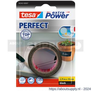 Tesa 56342 Extra Power Perfect textieltape zwart 2,75 m x 19 mm - S11650391 - afbeelding 1