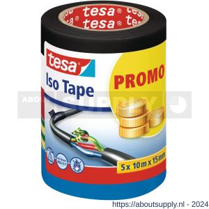 Tesa 56205 isolatietape zwart, wit, rood, groen-geel en blauw 10 m x 15 mm 5 stuks - S11650496 - afbeelding 1