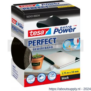 Tesa 56343 Extra Power Perfect textieltape zwart 2,75 m x 38 mm - S11650439 - afbeelding 1