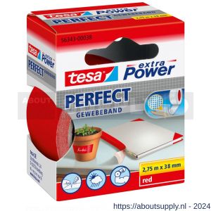 Tesa 56343 Extra Power Perfect textieltape 2,75 m x 38 mm rood - S11650619 - afbeelding 1