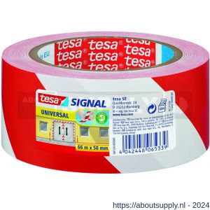 Tesa 58134 Universal waarschuwingstape rood-wit 66 m x 50 mm - S11650578 - afbeelding 1