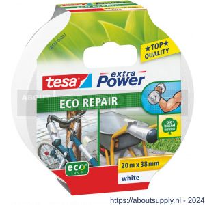 Tesa 56432 Extra Power Eco Repair textieltape 20 m x 38 mm wit - S11650629 - afbeelding 1