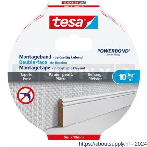 Tesa 77743 Powerbond montage tape gevoelige oppervlakken 5 m x 19 mm - S11650564 - afbeelding 1