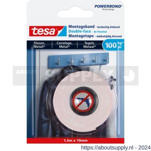 Tesa 77746 Powerbond montage tape tegels en metaal 1,5 m x 19 mm - S11650567 - afbeelding 1